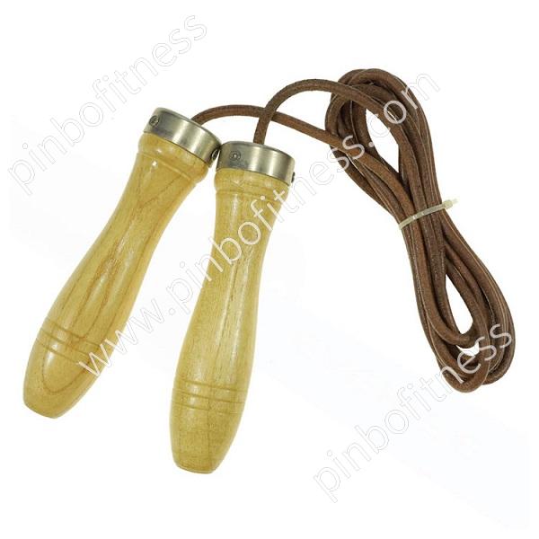 FA-J027 Wooden Jump Rope(Leather Rope)