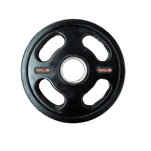 FW-P022 Black 4-Grip Rubber Coated Olympic Weight Plate