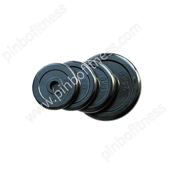 FW-P025 Black Rubber Coated  Weight Plate(Round Edges)