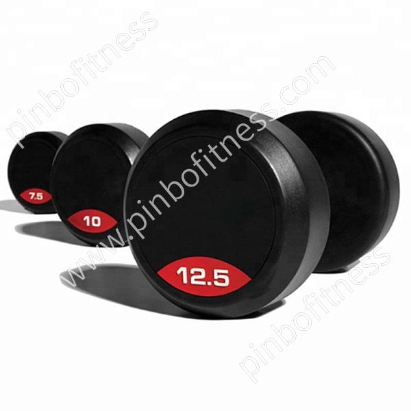 FW-D028 Round Rubber Dumbbell/Barbell(Can add custom logo design sticker)