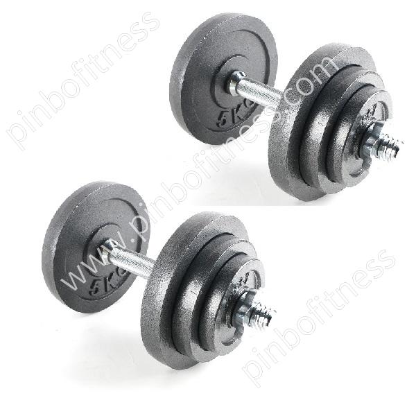 FW-D040 Black Cast Iron Dumbbell Set with Square Edge Plate