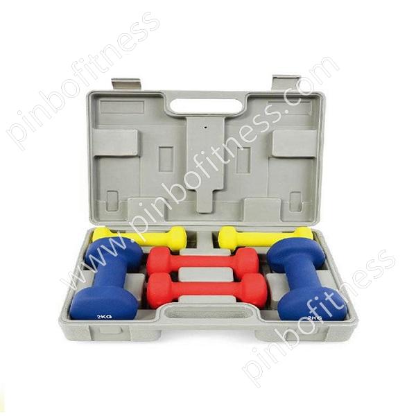 FW-D044 9KG Vinyl Dumbbell Set with Carry Box