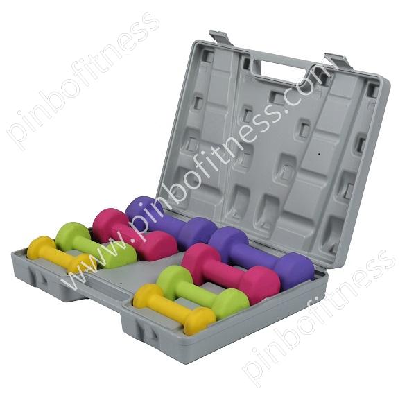 FW-D045 10KG Neoprene Dumbbell Set with Carry Box