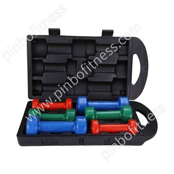 FW-D046 12KG Vinyl Dumbbell Set with Carry Box