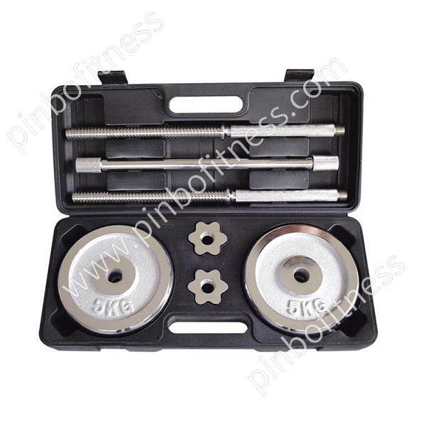 FW-D052 25KG Chrome Barbell Set with Carry Box