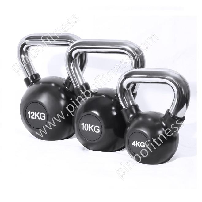 FW-K013 Black/Color Rubber Coated Kettlebell