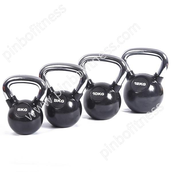 FW-K014 Black Rubber Coated Kettlebell 